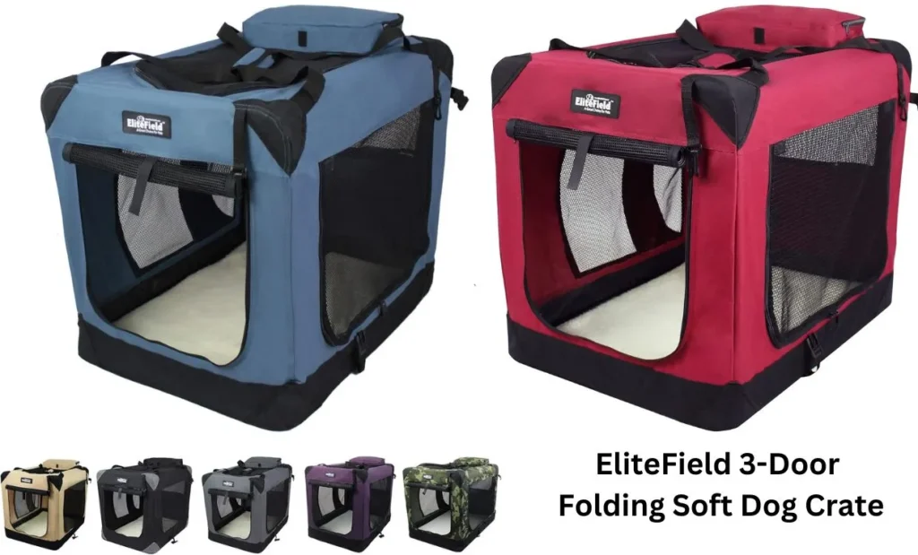 EliteField 3-Door Folding Soft Dog Crate